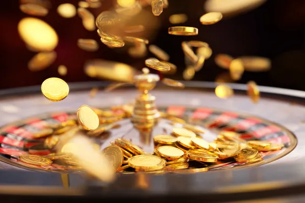 A woman in a luxurious green gown next to an ornate roulette wheel, capturing the upscale casino mood of RAJ123.